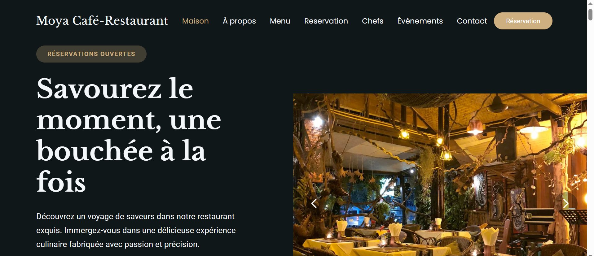 Site Web Moya Restaurant